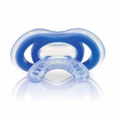 NUBY Anneau de dentition en silicone en forme de tétine - bleu 0 m+