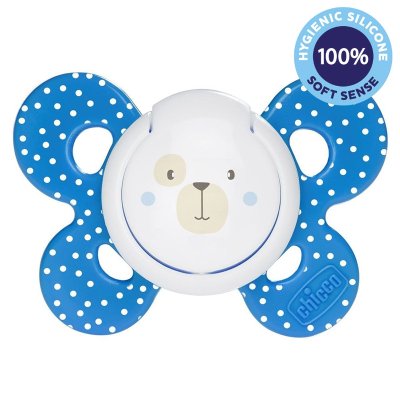 CHICCO Smoczek Physio Comfort silikonowy 6-16m chłopak - miś 1 szt.