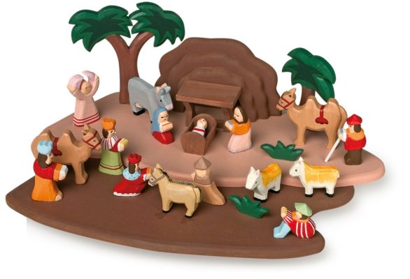 small foot Kinderkrippe aus Holz mit Figuren