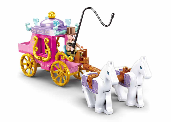 Sluban Girls Dream Village M38-B0872 Historische Kutsche mit Steckenpferden