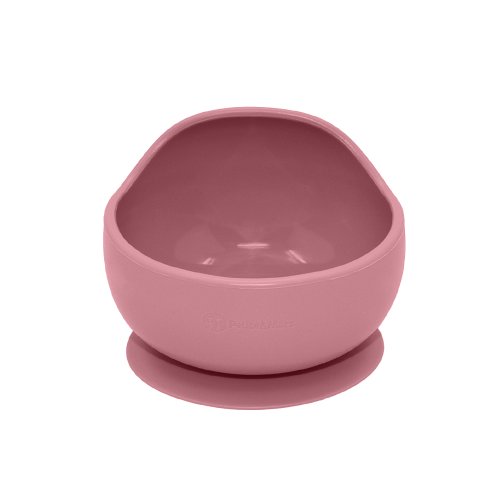 PETITE&MARS Set da pranzo in silicone TAKE&MATCH 2 pezzi piatto + ciotola Dusty Rose 6m+