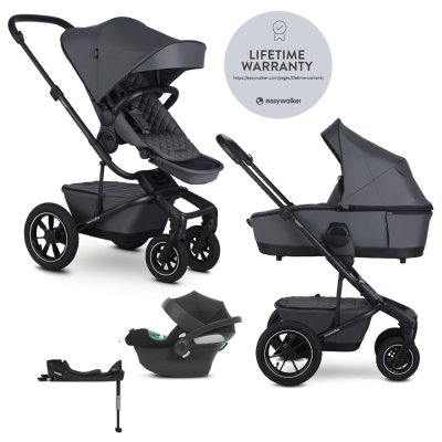 EASYWALKER Kombikinderwagen Harvey⁵ Premium 2v1 Mineral Grey LITE AIR + CYBEX Aton B2 i-Size