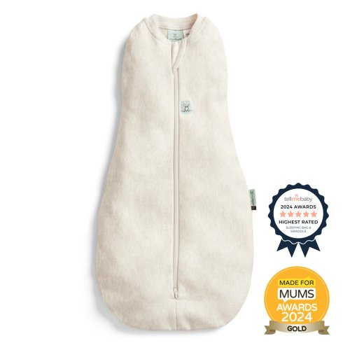 ERGOPOUCH Pucksack und Schlafsack 2in1 Cocoon Oatmeal Marle 0-3 m, 3-6 kg, 0,2 Tog