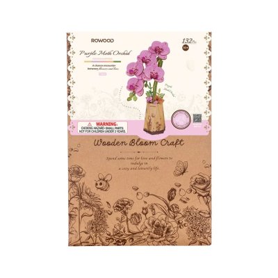 Puzzle 3D en bois Orchidée violette RoboTime