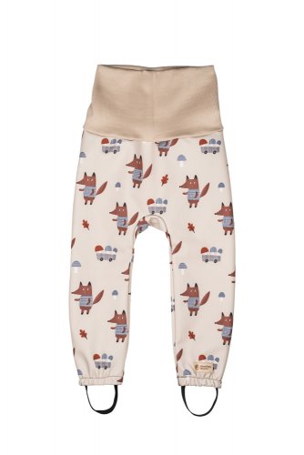 Dětské rostoucí softshellové kalhoty s membránou Monkey Mum® - Lišky na houbách