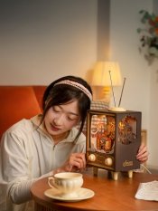 RoboTime 3D drevená skladačka hracej skrinky Karneval pri západe slnka