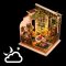RoboTime Puzzle 3D de madeira Miniatura de casa de bonecas Terraço de jardim