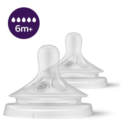 Philips AVENT Napp Natural Response 5 snabbt flöde 6m+, 2 st