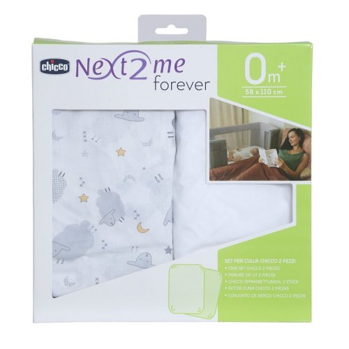 CHICCO Drap de lit pour Next2Me Forever 2 pcs Mouton gris