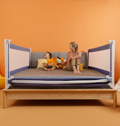 Bedhekje Monkey Mum® Popular - 150 cm - donkerblauw - design - UITVERKOOP