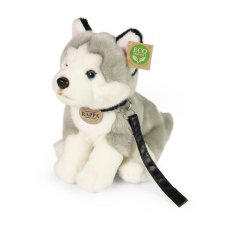 Rappa Plyschhund husky sittande med koppel 28 cm ECO-FRIENDLY