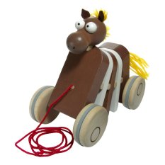 Fából készült húzós kopogtató lovacska