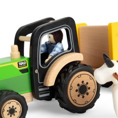 Tidlo Drewniany Traktor z Przyczepą