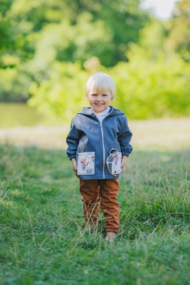 Detská softshellová bunda s membránou Monkey Mum® - Tajuplný výlet s líškou