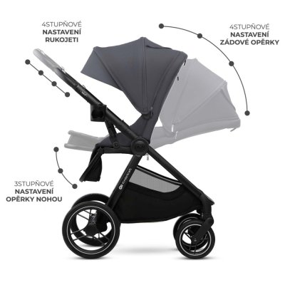 KINDERKRAFT Kombinirani voziček Nea 2 2v1 Dark Grey
