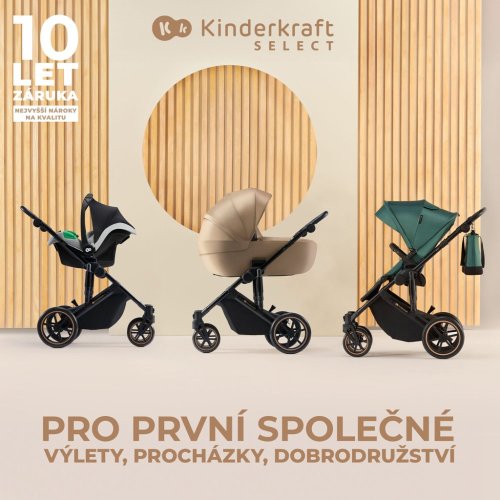 KINDERKRAFT SELECT Kinderwagen gecombineerd 3 in 1 Prime 2 Donkergroen, Premium