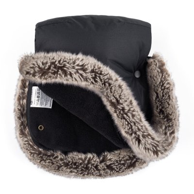 PETITE&MARS Set zimní fusak Comfy 4v1 + rukavice na kočárek Furry Forever Black