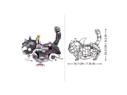 Sluban Pleyerid M38-P8017 Pisică mecanică gri-albă
