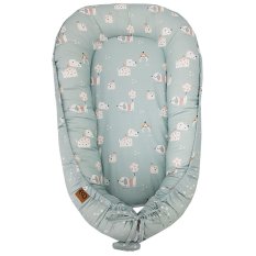 Nido EKO para bebé de algodón reversible Dogs Stars Mint 90x60 cm