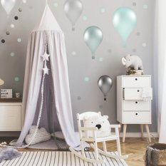 Wall stickers - Norwegian style balloons in mint color
