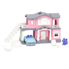 Green Toys Rosa Haus mit 9 Zubehörteilen