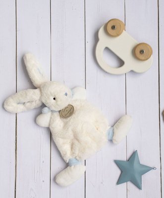Doudou Conjunto de presente - Coelho de pelúcia azul 26 cm