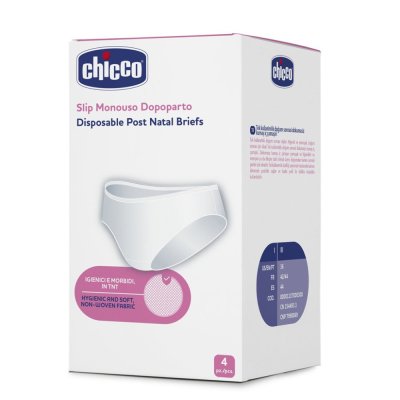 CHICCO Postpartum-Einlagen 30 Stück + Einweghöschen nach der Geburt, 4 Stück, Größe 3