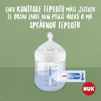 NUK Babyflasche For Nature mit Temperaturkontrolle, grün 150 ml