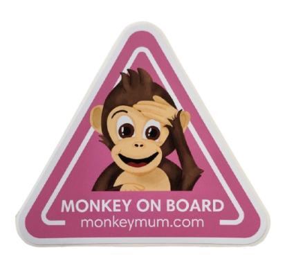Adesivo per auto Monkey Mum® - Rosa