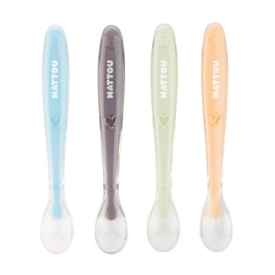 NATTOU Silicone spoons with a soft end 4 pcs