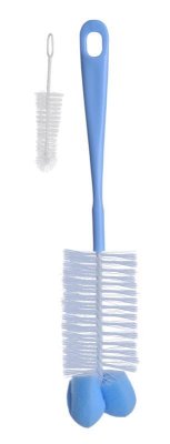 BABYONO Brosse éponge pour biberons et tétines - bleue