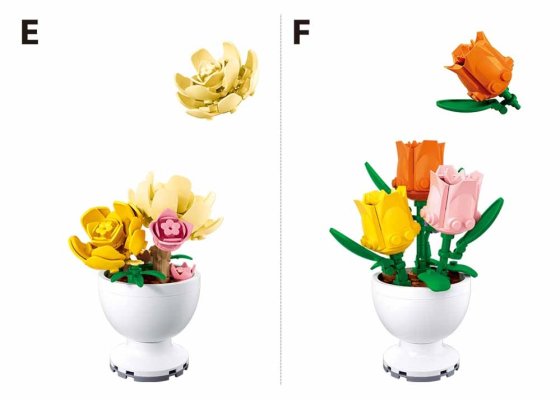Sluban Flowers M38-B1077 Fleurs de printemps petit Présentoir de 6 pièces