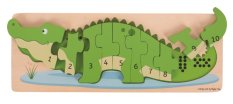 Bigjigs Toys Krokodyl z puzzlami do wkładania z cyframi
