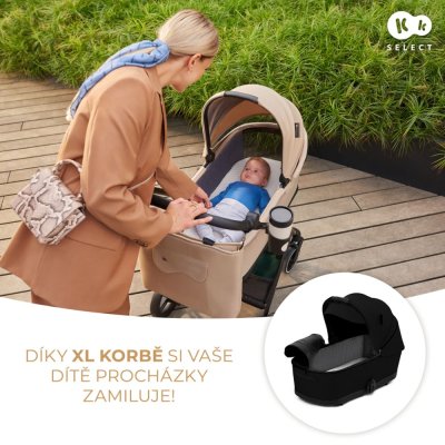 KINDERKRAFT SELECT Kinderwagen kombiniert Yoxi 2in1 Pure Black