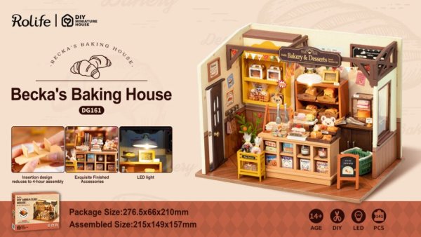 RoboTime Puzzle 3D in legno Miniatura della casa delle bambole Panetteria