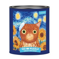 Puzzle Mudpuppy Vincent van Gogh artystyczne koty w puszce 100 elementów