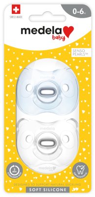 MEDELA Smoczek dla niemowląt miękki, całkowicie silikonowy Chłopiec 0-6 m 2 szt