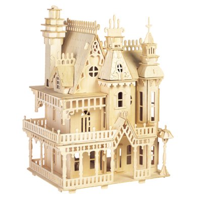 Woodcraft Drewniane puzzle 3D Wspaniała willa naturalna