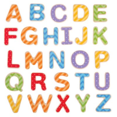 Bigjigs Toys Magnetisches buntes Alphabet (Großbuchstaben)