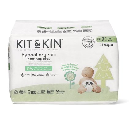 KIT & KIN Pieluchy jednorazowe eco 2 (4-8 kg) 38 szt