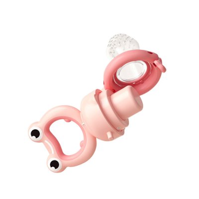 BABYONO Silikon-Schnuller zum Füttern von Frog Pink ab 6 Monaten
