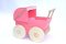 Puppenwagen aus Holz, rosa