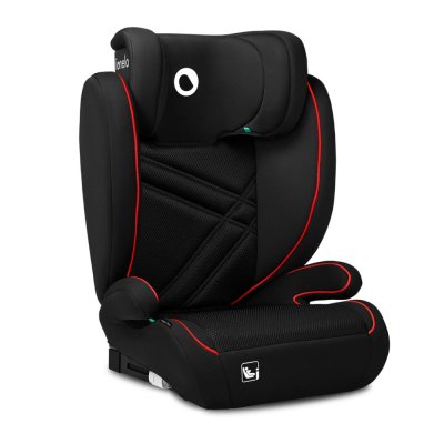 LIONELO Bilbarnstol Hugo i-Size (100-150 cm) Sporty Black Red