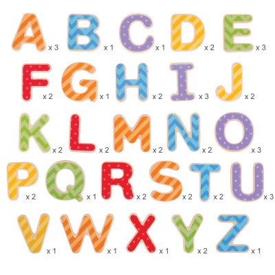 Bigjigs Toys Magnetisches buntes Alphabet (Großbuchstaben)