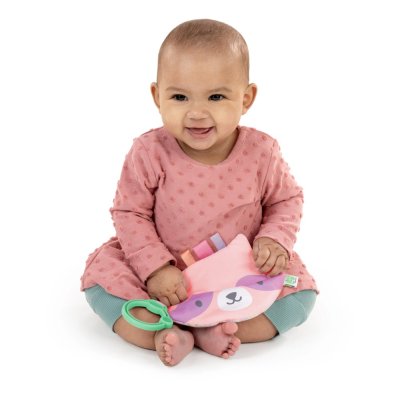 INGENUITY Sensorik-Spielzeug am C-Ring Crinklet™ Waschbär Deni 0m+