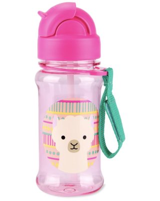 SKIP HOP Zoo Tritan Trinkflasche mit Strohhalm 355ml Llama 12m+