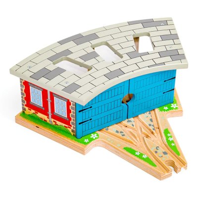 Bigjigs Rail Dreifach Lokschuppen mit Toren