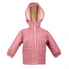 Dětská zimní softshellová bunda s beránkem Monkey Mum® - Růžová ovečka