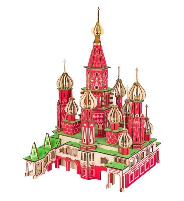 Woodcraft Drewniane puzzle 3D Sobór Wasyla Błogosławionego kolorowy