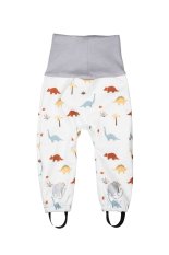 Detské rastúce softshellové nohavice s membránou Monkey Mum® - Dinosaurí príbeh